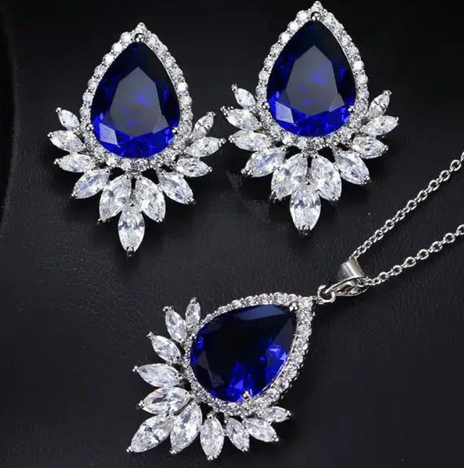 pendent and earrings