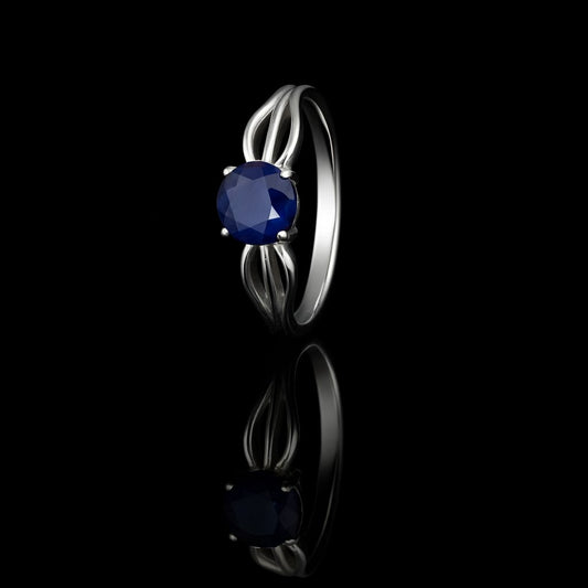 925 Sterling Silver Blue Zircon Solitaire Ring – Statement Cocktail Ring for Women R 530