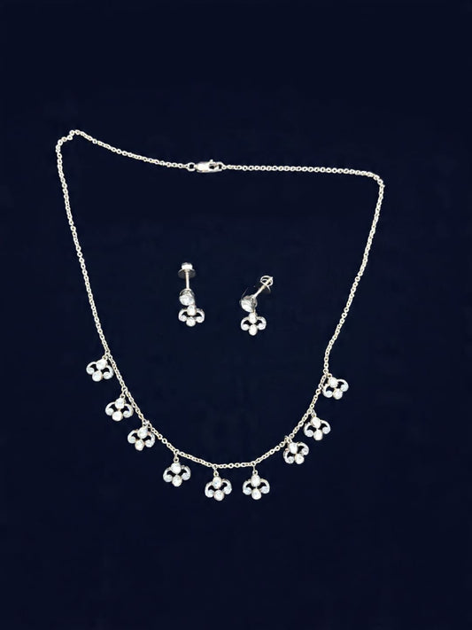 Opulent Snowflake Dangle Necklace Set